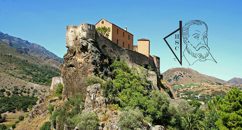Corte's Citadel Picture of Corte's citadel, with the logo of the hotel sampiero corso corte